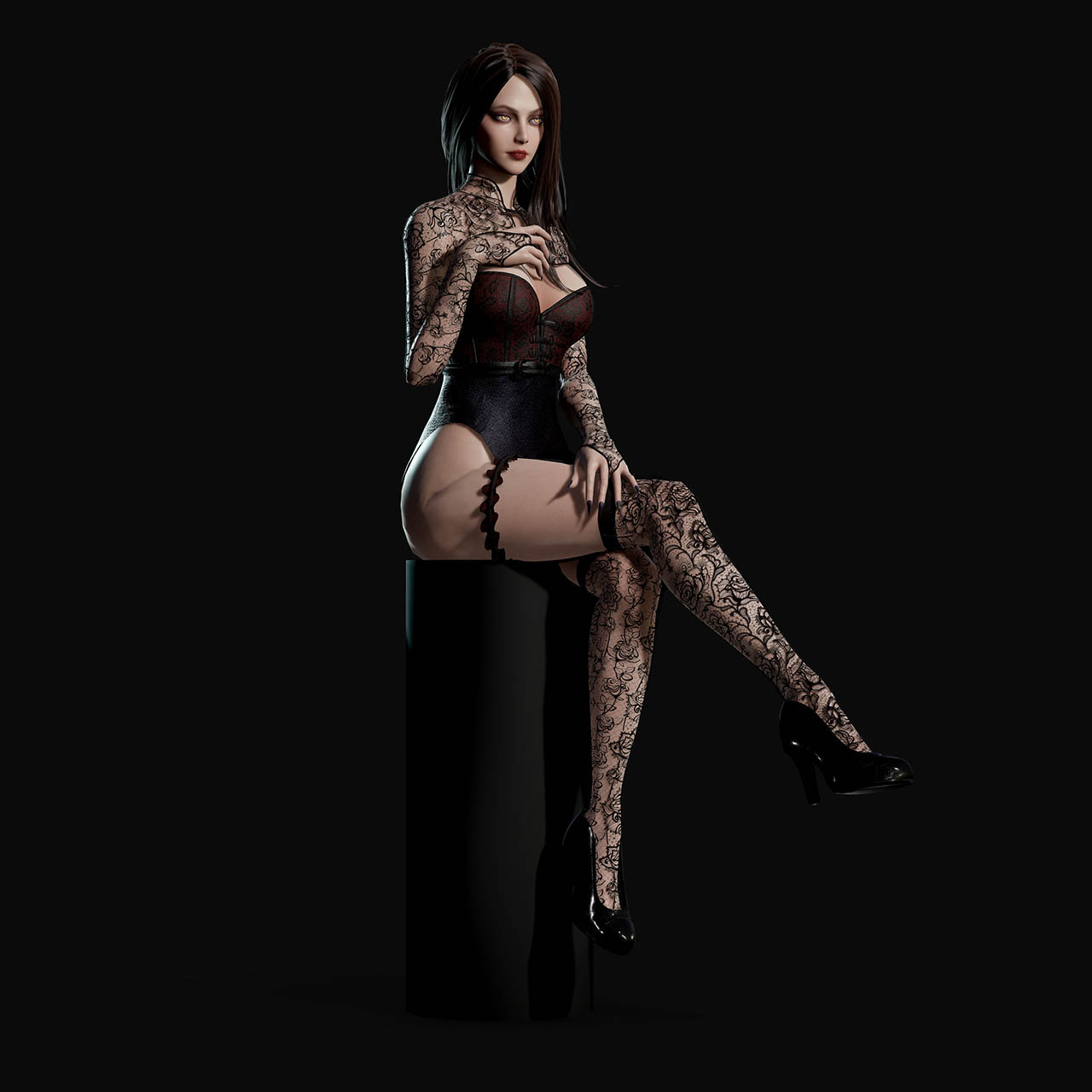 Unreal Engine 女吸血鬼角色游戏素材 游戏3D模型下载