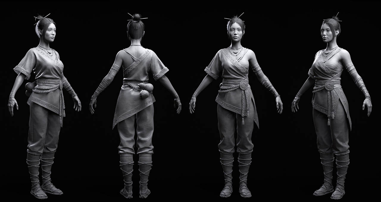 UE5 女战士模型 游戏武僧人物角色下载