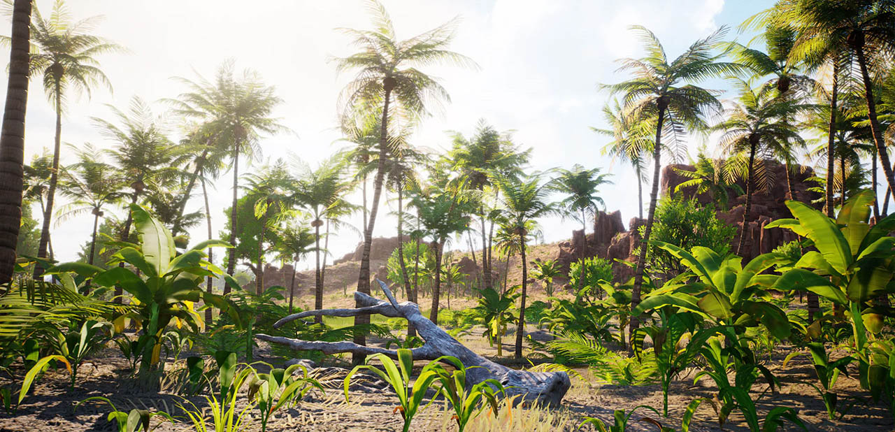 UE5游戏素材资源 自然植物场景 Unreal Engine 户外高山草地景观场景