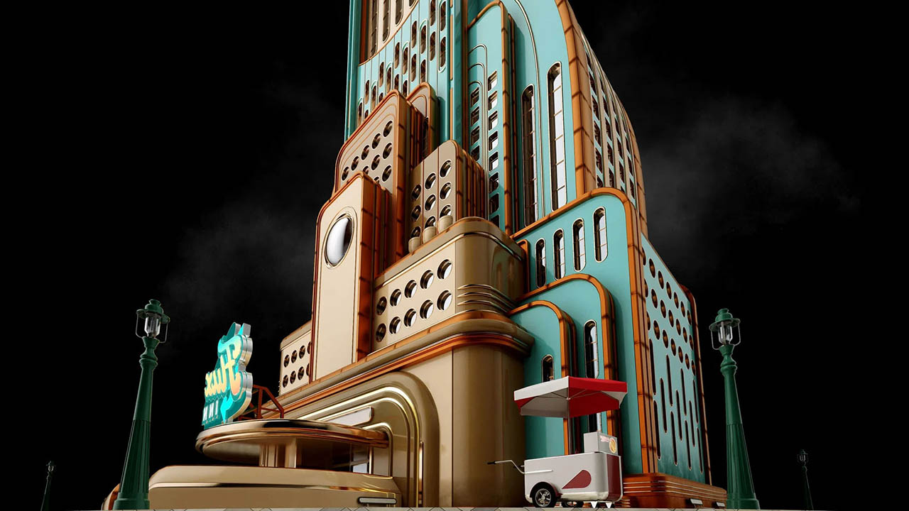 复古未来建筑 朋克城市景观场景 3D模型合集